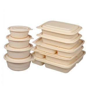 ภาชนะบรรจุอาหารย่อยสลายได้กล่องอาหารกลางวันเป็นมิตรกับสิ่งแวดล้อม Takeaway Disposable Cornstarch Lunch Box