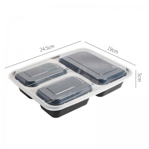 กล่องใส่อาหารพลาสติก PP แบบใช้แล้วทิ้งกล่องเก็บของพลาสติกกล่องอาหารกลางวันพร้อมฝาปิด